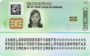 Image verso de la carte d'identité électronique belge EU