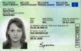 Image recto de la carte d'identité électronique belge EU